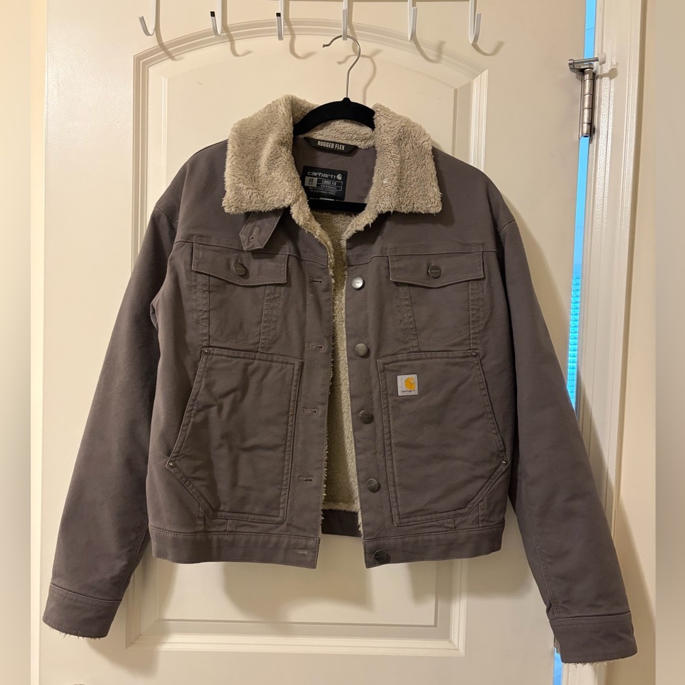 Carhartt Sherpa Jacket Women’s xs Neutral Minimalist Cozy Luxe Winter Coat